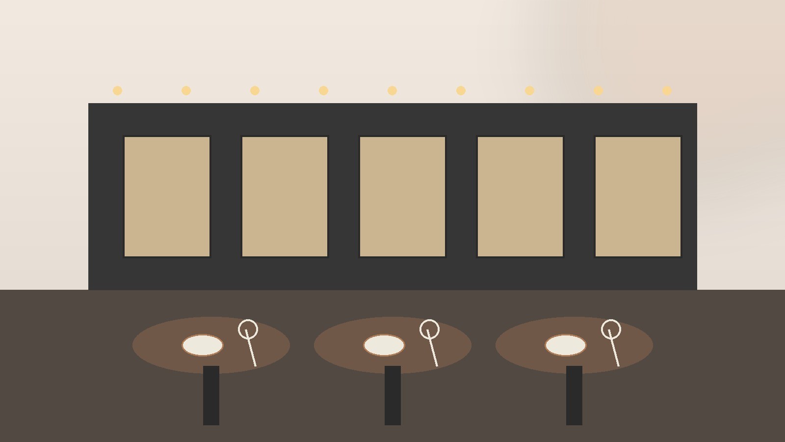 Illustration of an upscale restaurant patio and dining tables in Memorial Houston