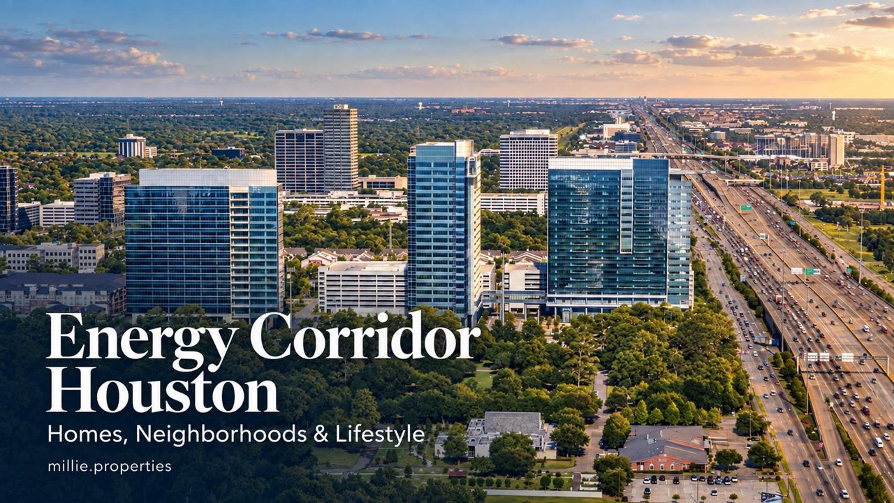 Energy Corridor Houston skyline and west Houston neighborhood guide