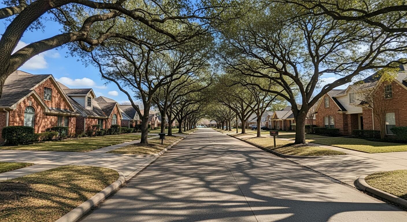 Oak Estates neighborhood streetscape — Houston TX